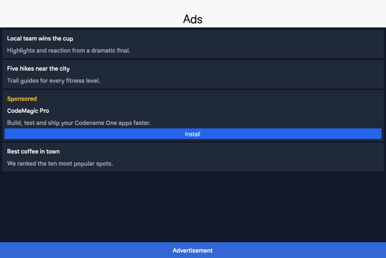 A Codename One app running as a native Mac app